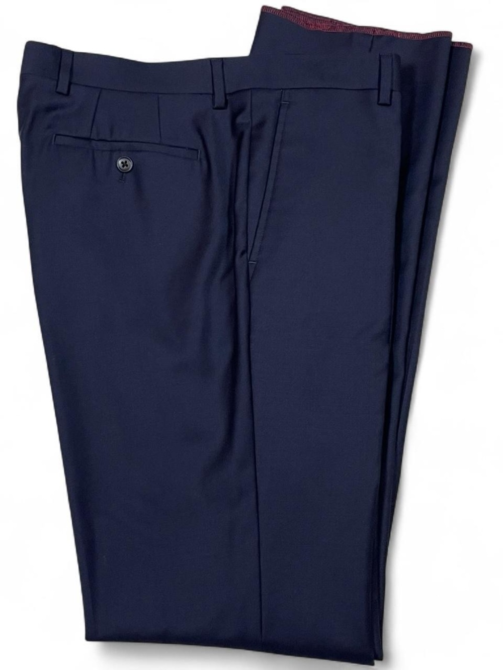 NWOT! John Varvatos Wool Navy Blue Flat Front Dress Pants Men’s Size W32 No Hem